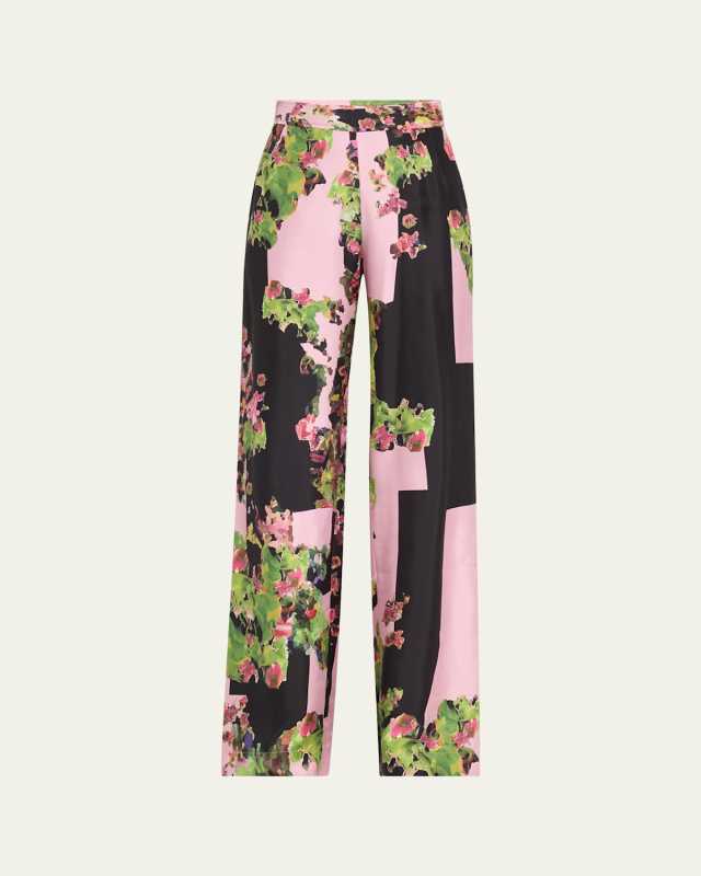 Pink London Terrace Silk Aarons Pants